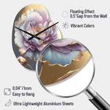 Purple Hue Single Flower I - Asymmetric Metal Wall Clock