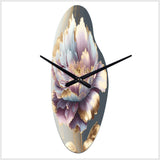 Purple Hue Single Flower II - Asymmetric Metal Wall Clock