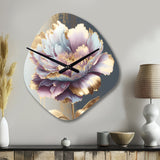 Purple Hue Single Flower II - Asymmetric Metal Wall Clock