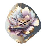 Purple Hue Single Flower II - Asymmetric Metal Wall Clock