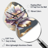 Purple Hue Single Flower II - Asymmetric Metal Wall Clock