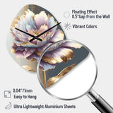 Purple Hue Single Flower II - Asymmetric Metal Wall Clock