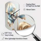 Chic Blue Blooming Flower I - Asymmetric Metal Wall Clock