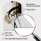 Black, White And Gold Expression I - Asymmetric Metal Wall Clock