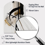 Black, White And Gold Expression I - Asymmetric Metal Wall Clock