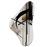 Black, White And Gold Expression I - Asymmetric Metal Wall Clock