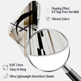 Black, White And Gold Expression I - Asymmetric Metal Wall Clock