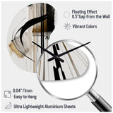 Black, White And Gold Expression I - Asymmetric Metal Wall Clock