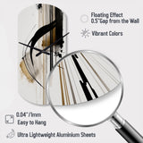 Black, White And Gold Expression I - Asymmetric Metal Wall Clock