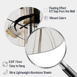 Black, White And Gold Expression I - Asymmetric Metal Wall Clock