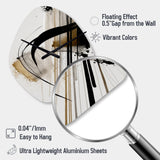 Black, White And Gold Expression I - Asymmetric Metal Wall Clock