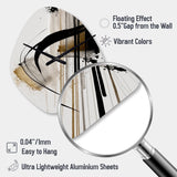 Black, White And Gold Expression I - Asymmetric Metal Wall Clock