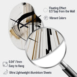 Black, White And Gold Expression I - Asymmetric Metal Wall Clock