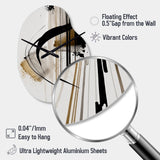 Black, White And Gold Expression I - Asymmetric Metal Wall Clock