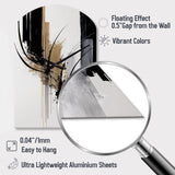 Black, White And Gold Expression II - Asymmetric Metal Wall Clock