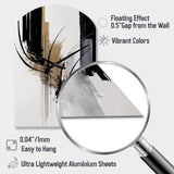 Black, White And Gold Expression II - Asymmetric Metal Wall Clock