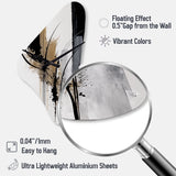 Black, White And Gold Expression II - Asymmetric Metal Wall Clock