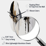 Black, White And Gold Expression II - Asymmetric Metal Wall Clock