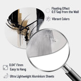 Black, White And Gold Expression II - Asymmetric Metal Wall Clock