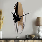 Black, White And Gold Expression III - Asymmetric Metal Wall Clock