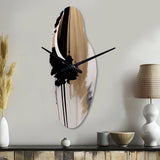 Black, White And Gold Expression III - Asymmetric Metal Wall Clock