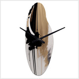 Black, White And Gold Expression III - Asymmetric Metal Wall Clock