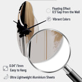 Black, White And Gold Expression III - Asymmetric Metal Wall Clock