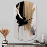 Black, White And Gold Expression III - Asymmetric Metal Wall Clock