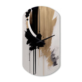 Black, White And Gold Expression III - Asymmetric Metal Wall Clock