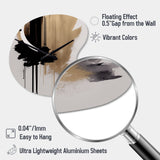 Black, White And Gold Expression III - Asymmetric Metal Wall Clock