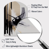 Black, White And Gold Expression IV - Asymmetric Metal Wall Clock