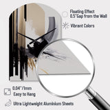 Black, White And Gold Expression IV - Asymmetric Metal Wall Clock
