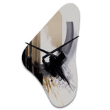 Black, White And Gold Expression IV - Asymmetric Metal Wall Clock