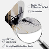Black, White And Gold Expression IV - Asymmetric Metal Wall Clock