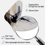 Black, White And Gold Expression IV - Asymmetric Metal Wall Clock
