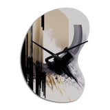 Black, White And Gold Expression IV - Asymmetric Metal Wall Clock