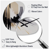 Black, White And Gold Expression IV - Asymmetric Metal Wall Clock