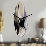 Black, White And Gold Expression IV - Asymmetric Metal Wall Clock