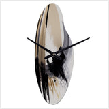 Black, White And Gold Expression IV - Asymmetric Metal Wall Clock