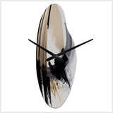 Black, White And Gold Expression IV - Asymmetric Metal Wall Clock