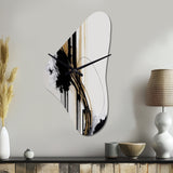 Golden Minimalist Abstract II - Asymmetric Metal Wall Clock