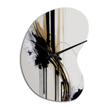 Golden Minimalist Abstract II - Asymmetric Metal Wall Clock