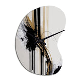 Golden Minimalist Abstract II - Asymmetric Metal Wall Clock