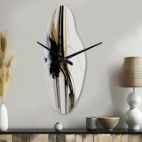 Golden Minimalist Abstract II - Asymmetric Metal Wall Clock