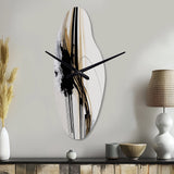 Golden Minimalist Abstract II - Asymmetric Metal Wall Clock