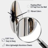 Golden Minimalist Abstract II - Asymmetric Metal Wall Clock