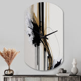 Golden Minimalist Abstract II - Asymmetric Metal Wall Clock