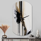 Golden Minimalist Abstract II - Asymmetric Metal Wall Clock