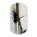 Golden Minimalist Abstract II - Asymmetric Metal Wall Clock