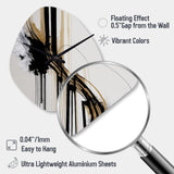 Golden Minimalist Abstract II - Asymmetric Metal Wall Clock